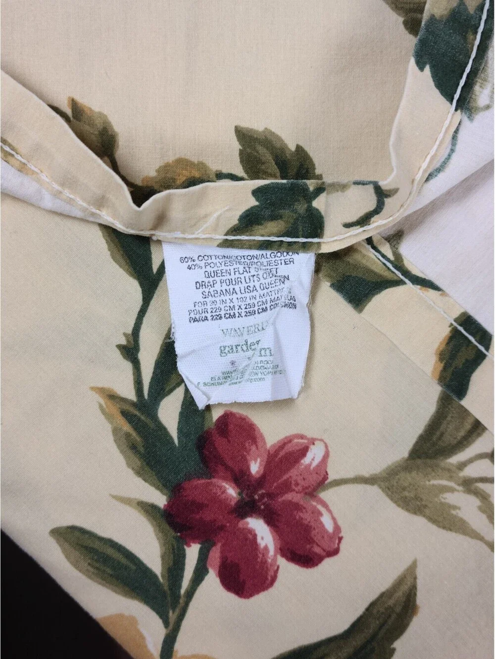 Waverly Garden Home Yellow Roses Queen Size Fitted & Flat Sheet Set